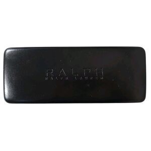 Ralph Ralph Lauren Black Clamshell Felt Lined Sunglass Eyeglass Glasses Case